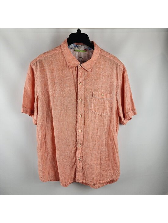 Tommy Bahama Other - TOMMY BAHAMA Shirt Mens XL Orange Relax 100% Linen 161-TR310649
